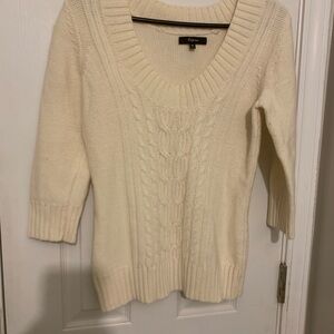 Elegant Cream V-Neck Sweater by Express